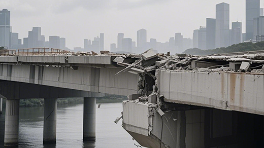 A highway demolition site